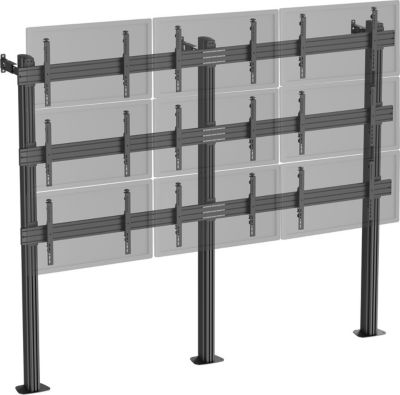 Pied TV KIMEX 9 écrans TV 45"-55", à fixer, noir