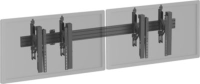 Support mural TV KIMEX mural Push Pull 2 écrans 45"-55", noir