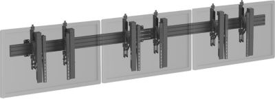 Support mural TV KIMEX mural Push Pull 3 écrans 45"-50", noir