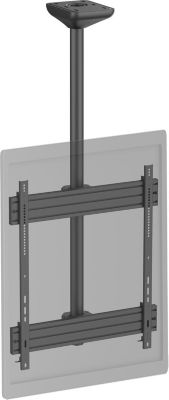 Support plafond TV KIMEX 1 TV portrait 65- 75'', Haut 150cm, noir