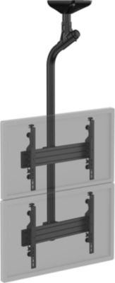 Support plafond TV KIMEX 2 TV 43''- 55'' Hauteur 175 cm, noir