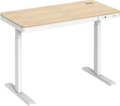 Bureau ergonomique KIMEX motorisé 118x60cm avec tiroir, marron