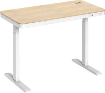 Bureau ergonomique KIMEX motorisé 118x60cm avec tiroir, marron