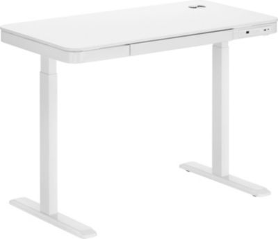 Bureau ergonomique KIMEX motorisé 118x60cm avec tiroir, blanc