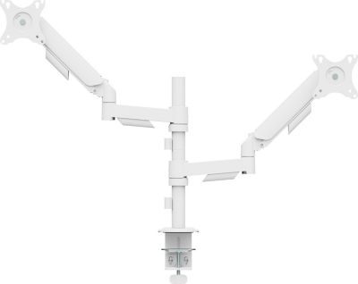 Pied TV KIMEX Support écran 2 PC 17-32" avec mât Blanc