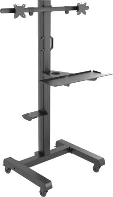 Pied TV KIMEX Chariot mobile pour 2 écrans 15"-32"