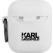 Coque KARL LAGERFELD Airpods Silicone Design Karl 3D Blanc
