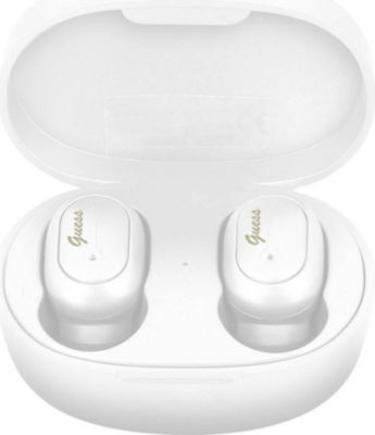 Ecouteurs GUESS Bluetooth Réduction Bruit 12H IPX4 Blanc