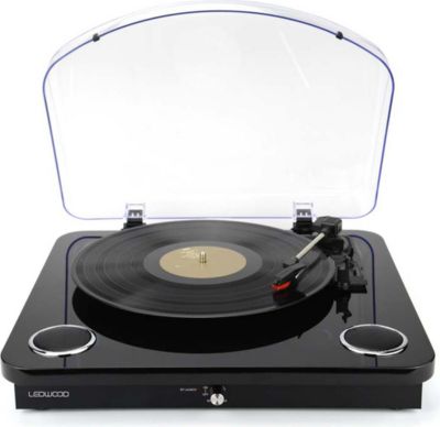 Platine vinyle LEDWOOD Round 300 Black HP stéréo 2x5W Bluetooth