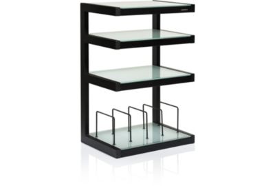 Meuble Hifi NORSTONE Vinyle Hi-fi noir satiné verres dépoli