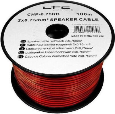 LTC AUDIO Câble enceinte/hp 2x0.75 mm² 100m 75RN