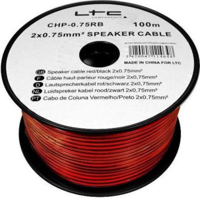 LTC AUDIO Câble enceinte/hp 2x0.75 mm² 100m 75RN