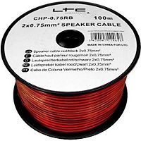 Câble d'enceinte, audio Haut parleur HI-FI 2x1mm² 50m rouge/noir