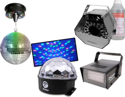 Jeu de lumières IBIZA 4effets DIAMS+STROBE20LED+LED20+LBM10+1L