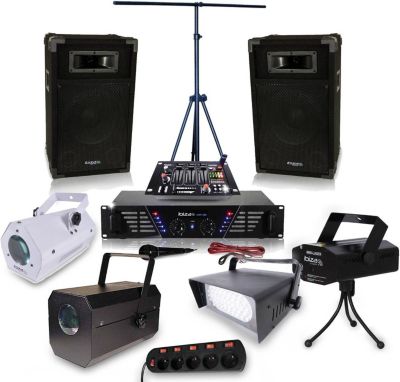 Pack sono IBIZA Pack DJ sono Ampli 2x240W+Effet lumieres Pack sono IBIZA Pack DJ sono Ampli 2x240W+Effet lumieres