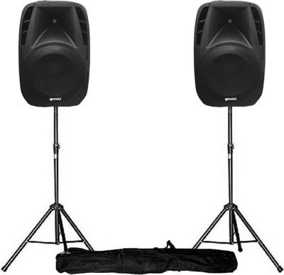 Enceinte sono GEMINI Paire d'enceintes amplif Boomer 8" 600W