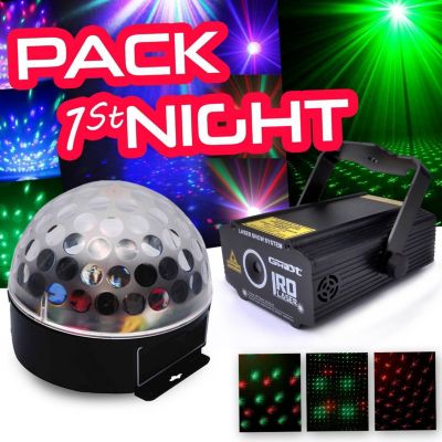 Jeu de lumières GHOST Pack NIGHT Boule crystal + laser ghost