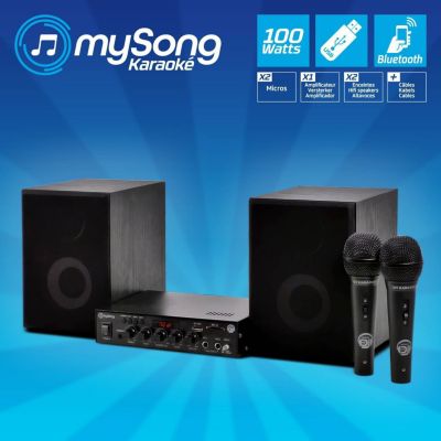 Karaoké MYDEEJAY KARAOKE enceintes HIFI+1ampli 2x50W+2mic