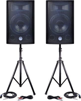 Pack sono BM SONIC 2 enceintes passives 600W+PIEDS-CÂBLES