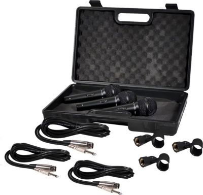 Micro SOUNDLAB Kit de 3 Microphones Dynamiques Soundlab