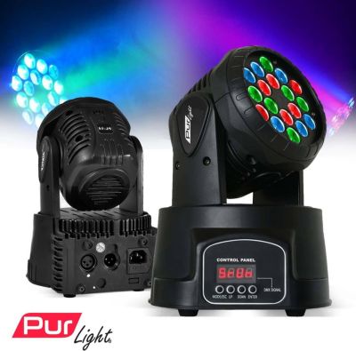 Jeu de lumières PUR LIGHT Jeu lumière type Lyre LED 18x3W+fixation