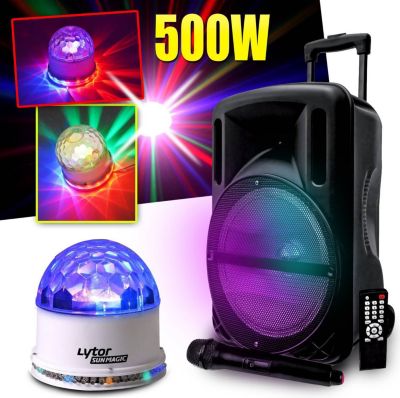 Jeu de lumières MYDEEJAY PACK FIESTA Enceinte MyDj DJOON 500W à L
