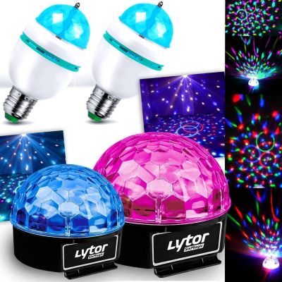 Jeu de lumières LYTOR Ampoules Mini DIAMS RVBA Culot E-27 + Je