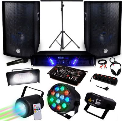 Pack sono IBIZA Pack Sono + Light Ampli AMP-300 + HP BMS