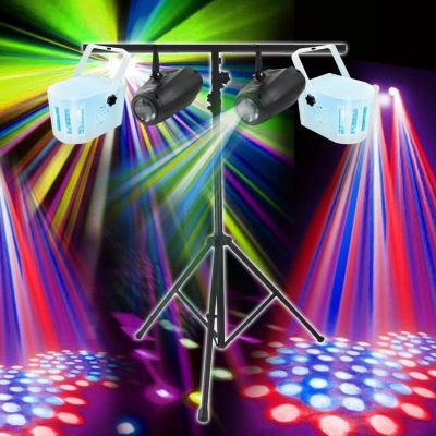 Jeu de lumières VARYTEC PACK 4 JEUX DERBY 4 LEDs RGBW + 2 FLASH