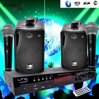 Pack sono LTC AUDIO KARAOKÉ avec 2 MICROS + 1 AMPLI + 2 ENCE