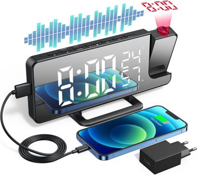 Radio-réveil Iceberg FM USB projection double alarme
