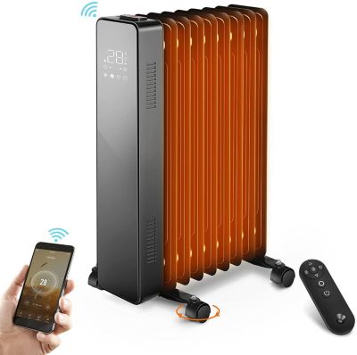 Radiateur d'appoint bain d'huile 1500W, 3 niveaux de chauffage, minuterie  24h et mode Eco, avec télécommande , OCE-D01-1500 OPTIMEO (Marque française)