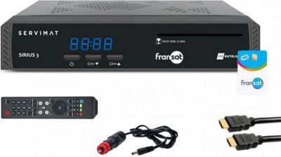 Décodeur satellite SERVIMAT Pack  Récepteur Tv Satellite Hd + Carte