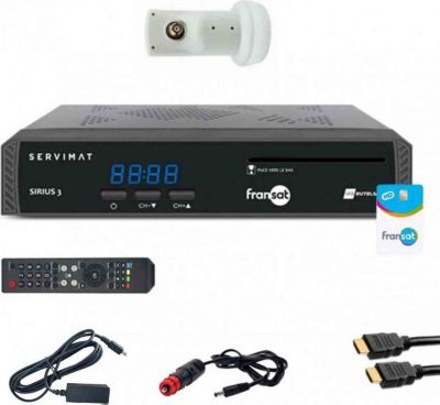 Décodeur satellite SERVIMAT Pack  Récepteur Tv Satellite Hd + Carte
