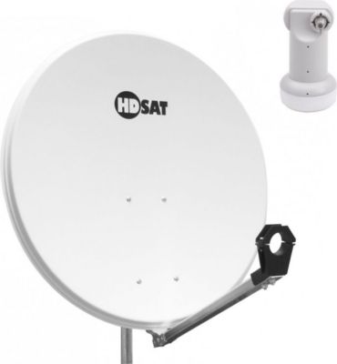 Antenne parabolique HDSAT Pack Parabole Satellite Acier 80cm + Lnb