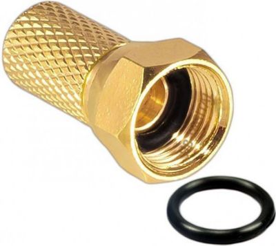 Fiche antenne TV HDSAT Hdsat Fiche F Couleur Or Gold Haut De Ga