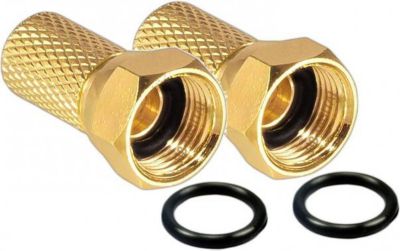 Fiche antenne TV HDSAT Hdsat 2x Fiche F Couleur Or Gold 7 Mm Do