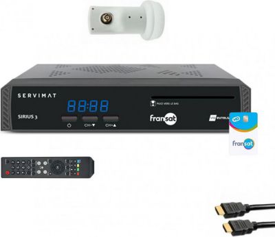 Décodeur satellite SERVIMAT Pack  Récepteur Tv Satellite Hd + Carte