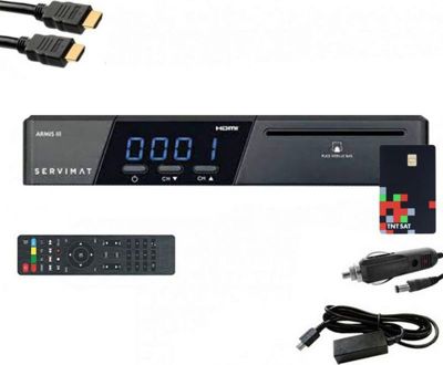 Décodeur satellite SERVIMAT Pack  Récepteur Satellite Hd + Carte Tnt