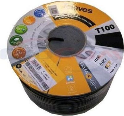 Câble Coaxial TELEVES Câble Coaxial 16 Patc Noir T100 Classe Câble Coaxial TELEVES Câble Coaxial 16 Patc Noir T100 Classe