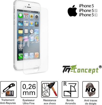 Protège écran TM CONCEPT Apple iPhone 5 / 5C / 5S - Crystal