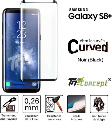 Protège écran TM CONCEPT Samsung Galaxy S8 Plus - Noir - Curved Protège écran TM CONCEPT Samsung Galaxy S8 Plus - Noir - Curved