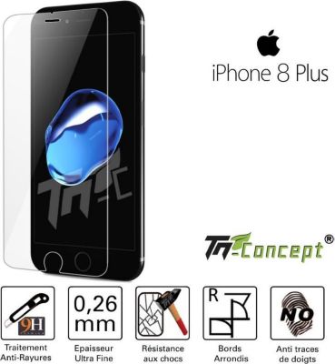 Protège écran TM CONCEPT Apple iPhone 8 Plus - Crystal