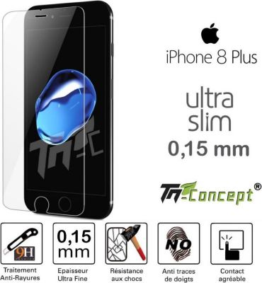 Protège écran TM CONCEPT Apple iPhone 8 Plus - Ultra Slim