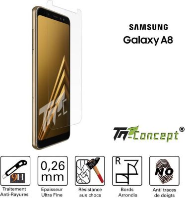 Protège écran TM CONCEPT Samsung Galaxy A8 (2018) - Crystal Protège écran TM CONCEPT Samsung Galaxy A8 (2018) - Crystal