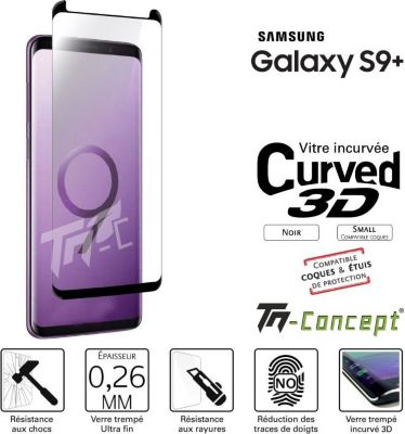 Protège écran TM CONCEPT Samsung Galaxy S9+ Small (100% Compatibl Protège écran TM CONCEPT Samsung Galaxy S9+ Small (100% Compatibl