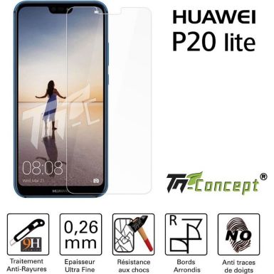 Protège écran TM CONCEPT Huawei P20 Lite - Crystal