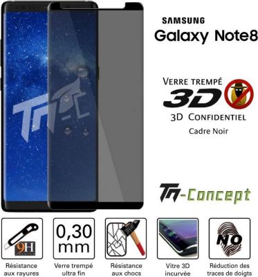 Protège écran TM CONCEPT Samsung Galaxy Note 8 - Verre trempé 3D
