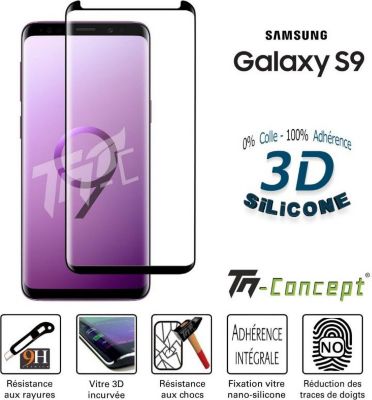 Protège écran TM CONCEPT Samsung Galaxy S9 - Verre trempé incurvé Protège écran TM CONCEPT Samsung Galaxy S9 - Verre trempé incurvé