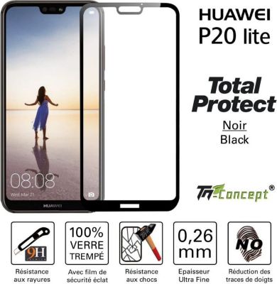 Protège écran TM CONCEPT Huawei P20 Lite de  - Total Protect - Protège écran TM CONCEPT Huawei P20 Lite de  - Total Protect -